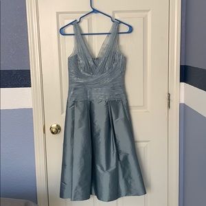 Slate Lace/Pleated Rickie Freeman Formal Dress